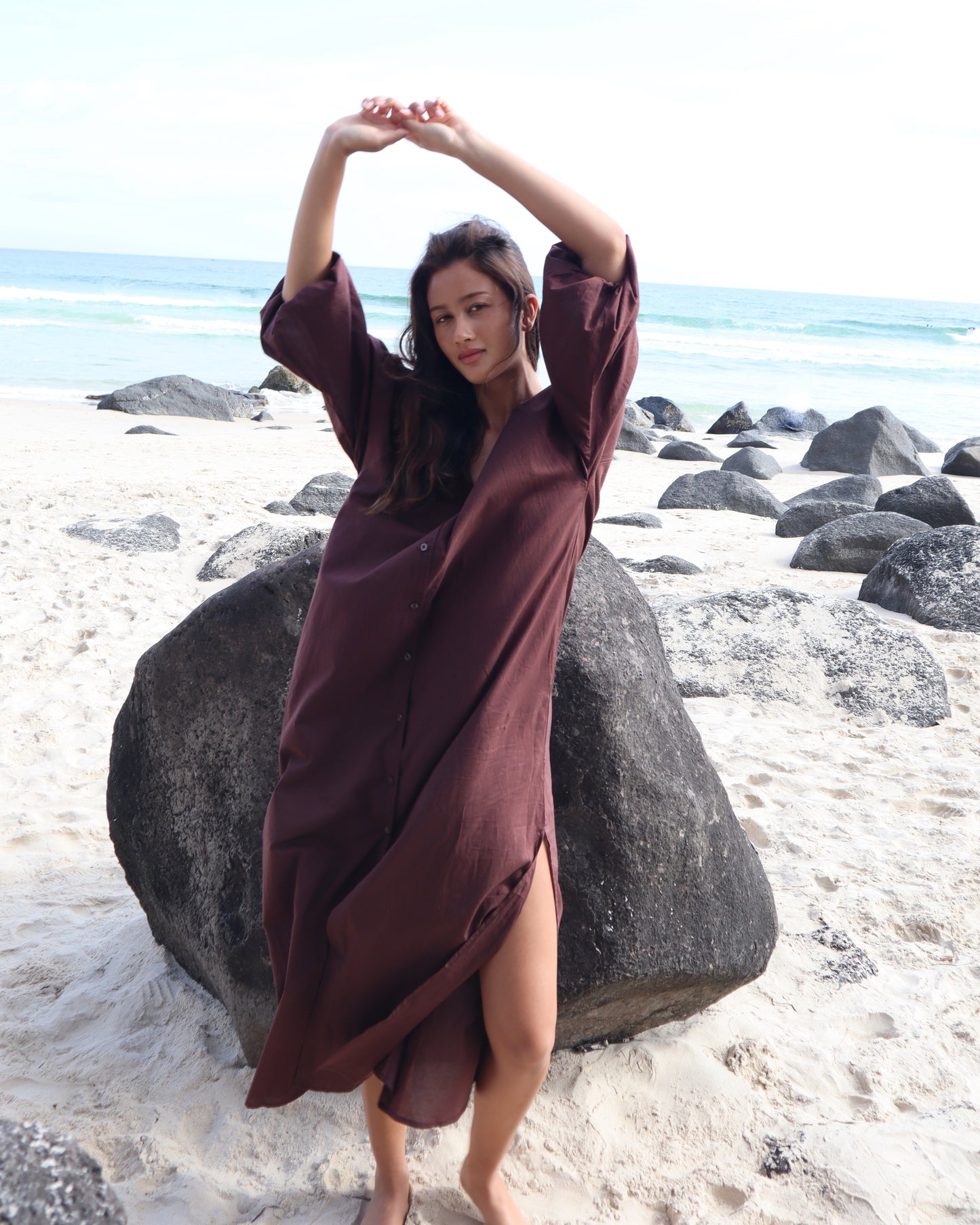 Luca Long Dress - dark brown (Pre Order)