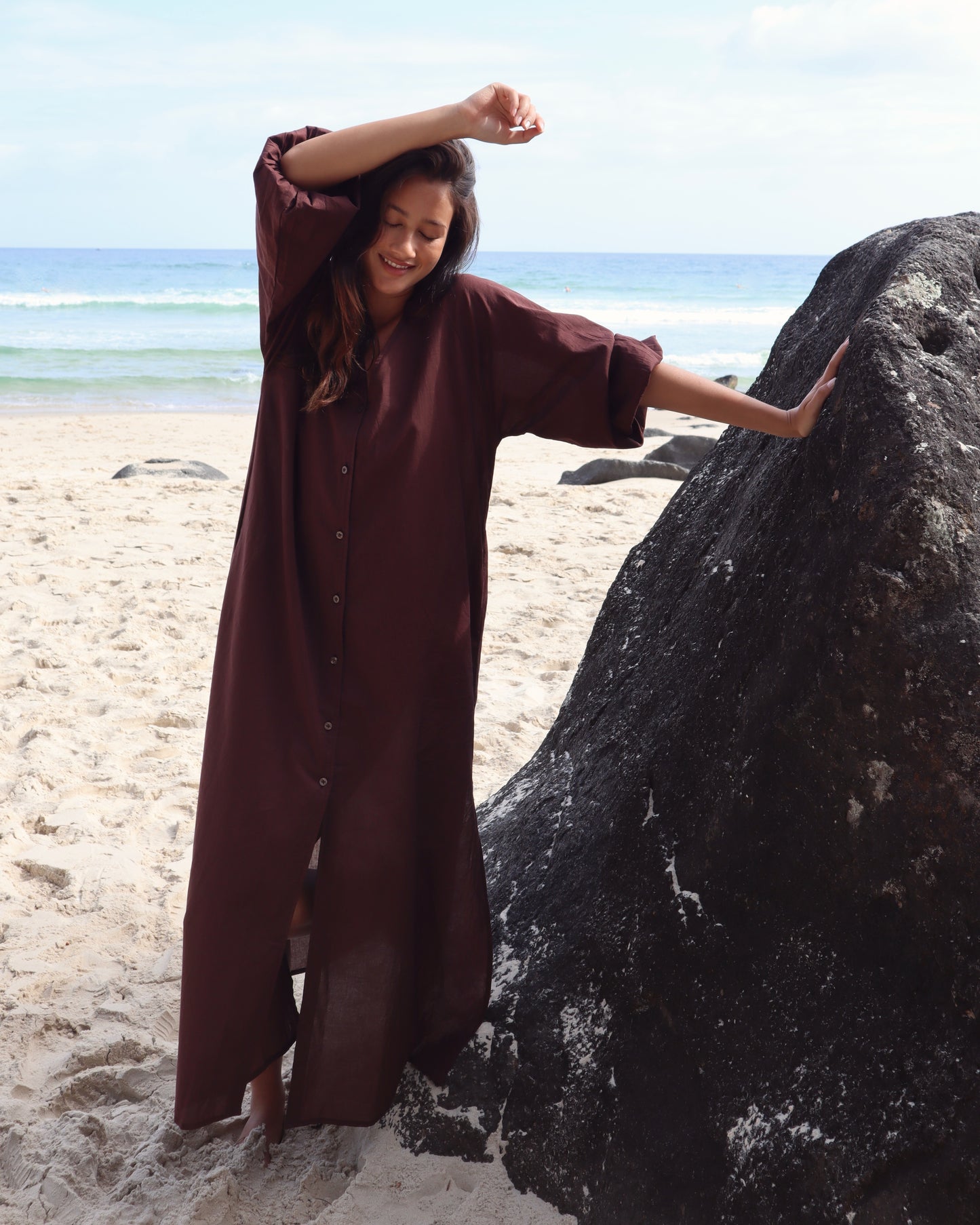 Luca Long Dress - dark brown (Pre Order)