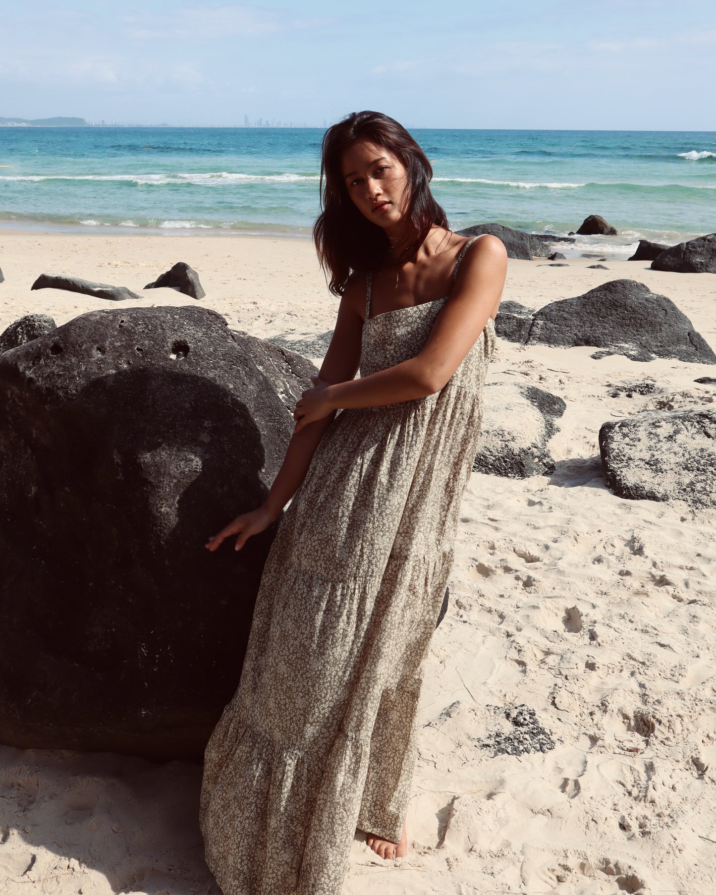 Eleni Long Dress - Meadow Fern