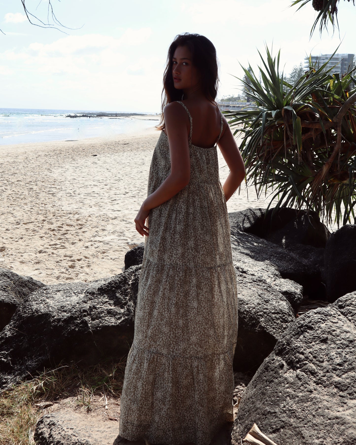 Eleni Long Dress - Meadow Fern