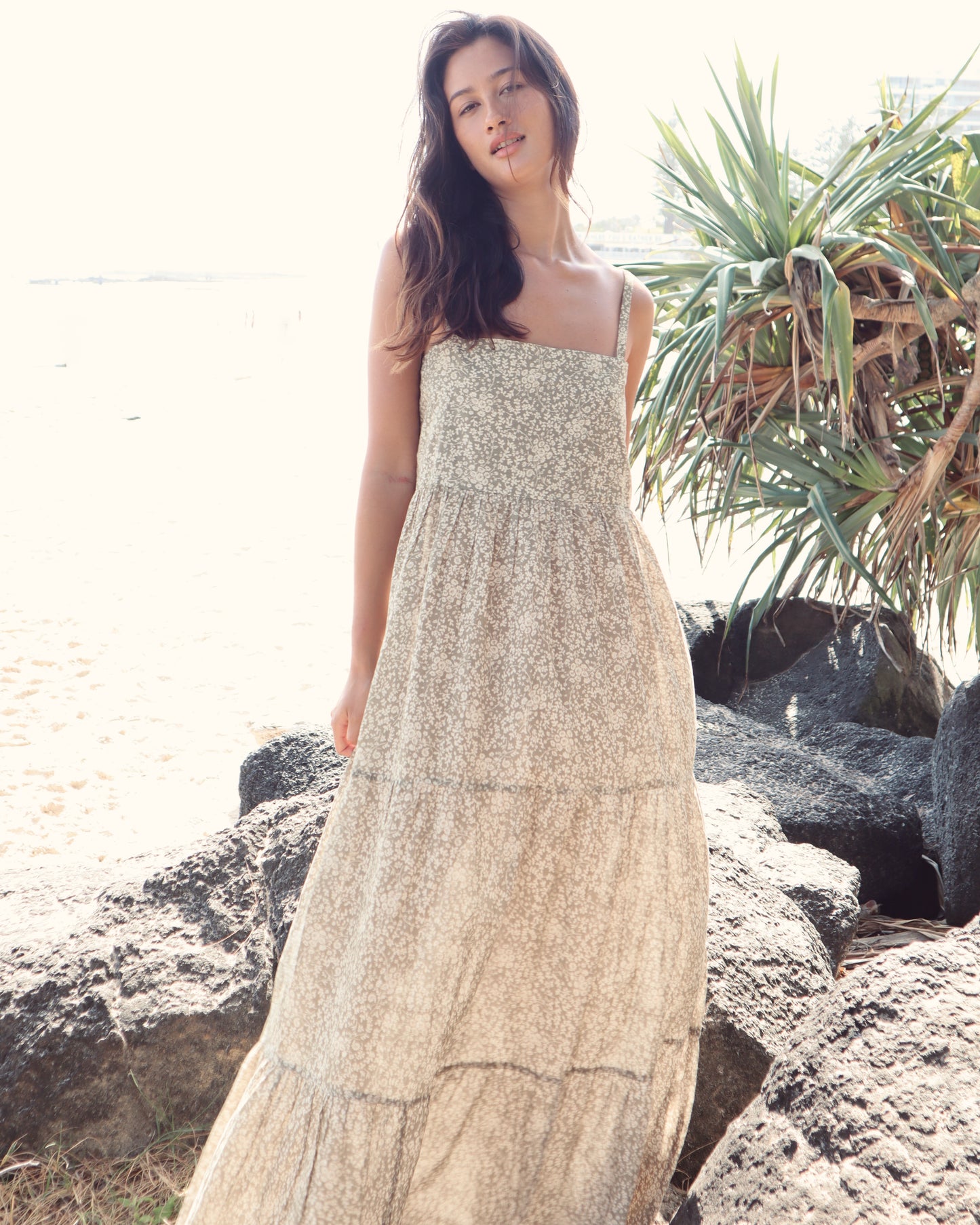 Eleni Long Dress - Meadow Fern
