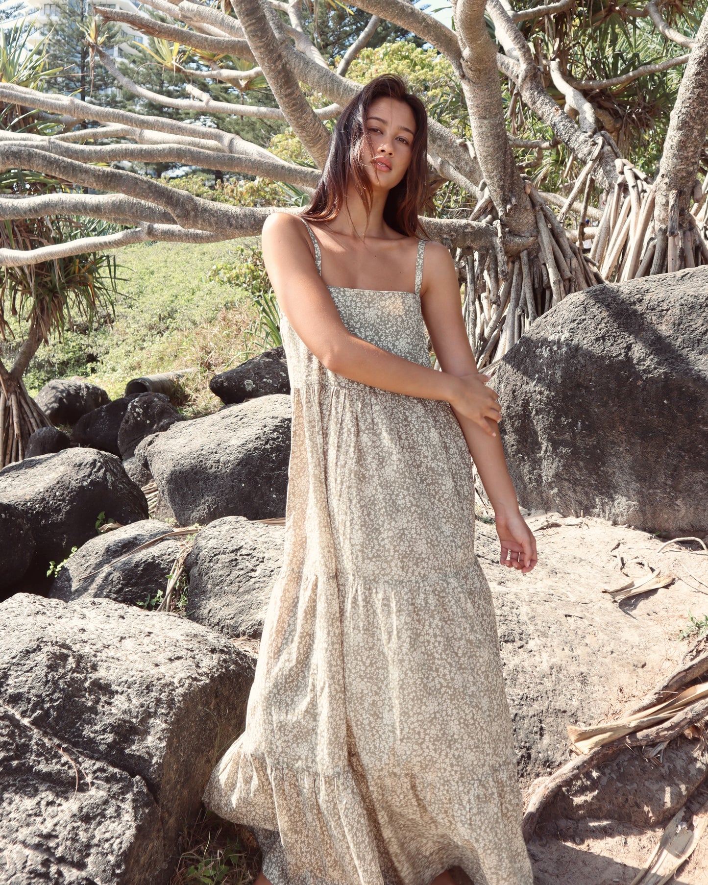 Eleni Long Dress - Meadow Fern