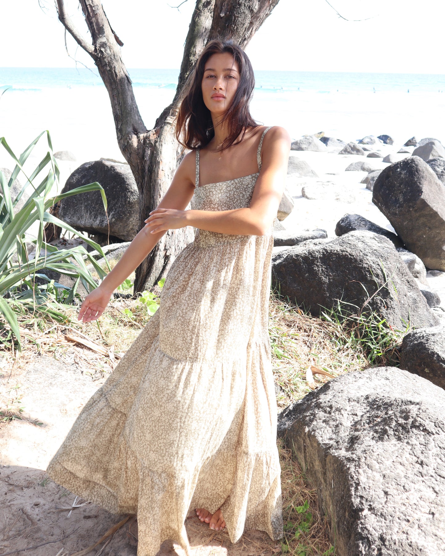 Eleni Long Dress - Meadow Fern