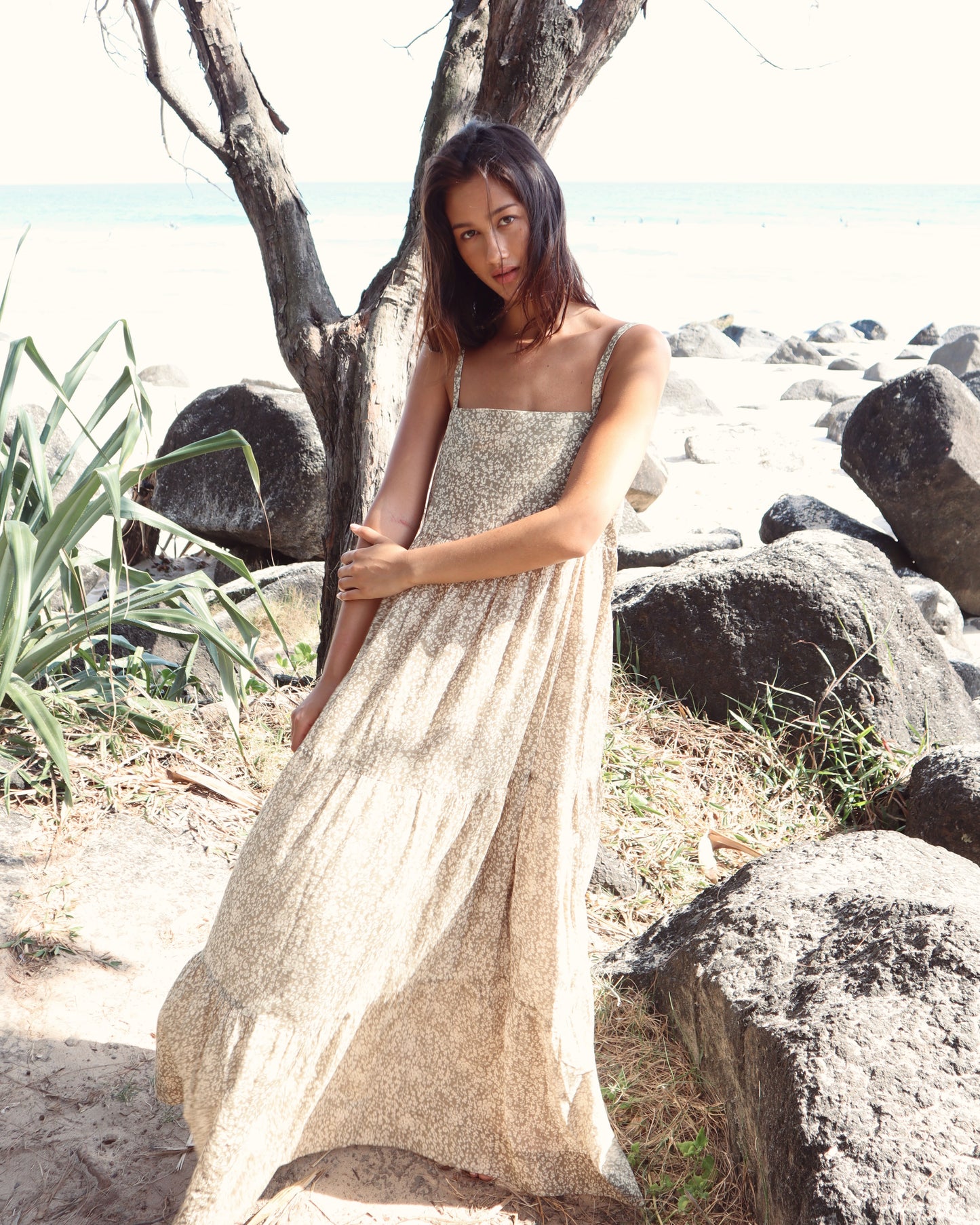 Eleni Long Dress - Meadow Fern
