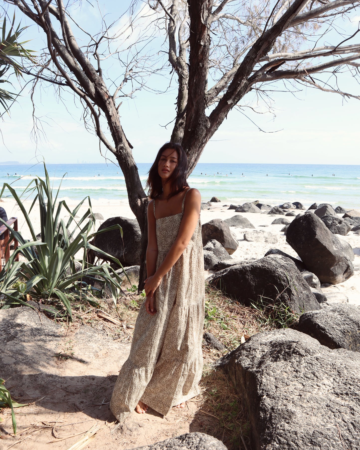 Eleni Long Dress - Meadow Fern