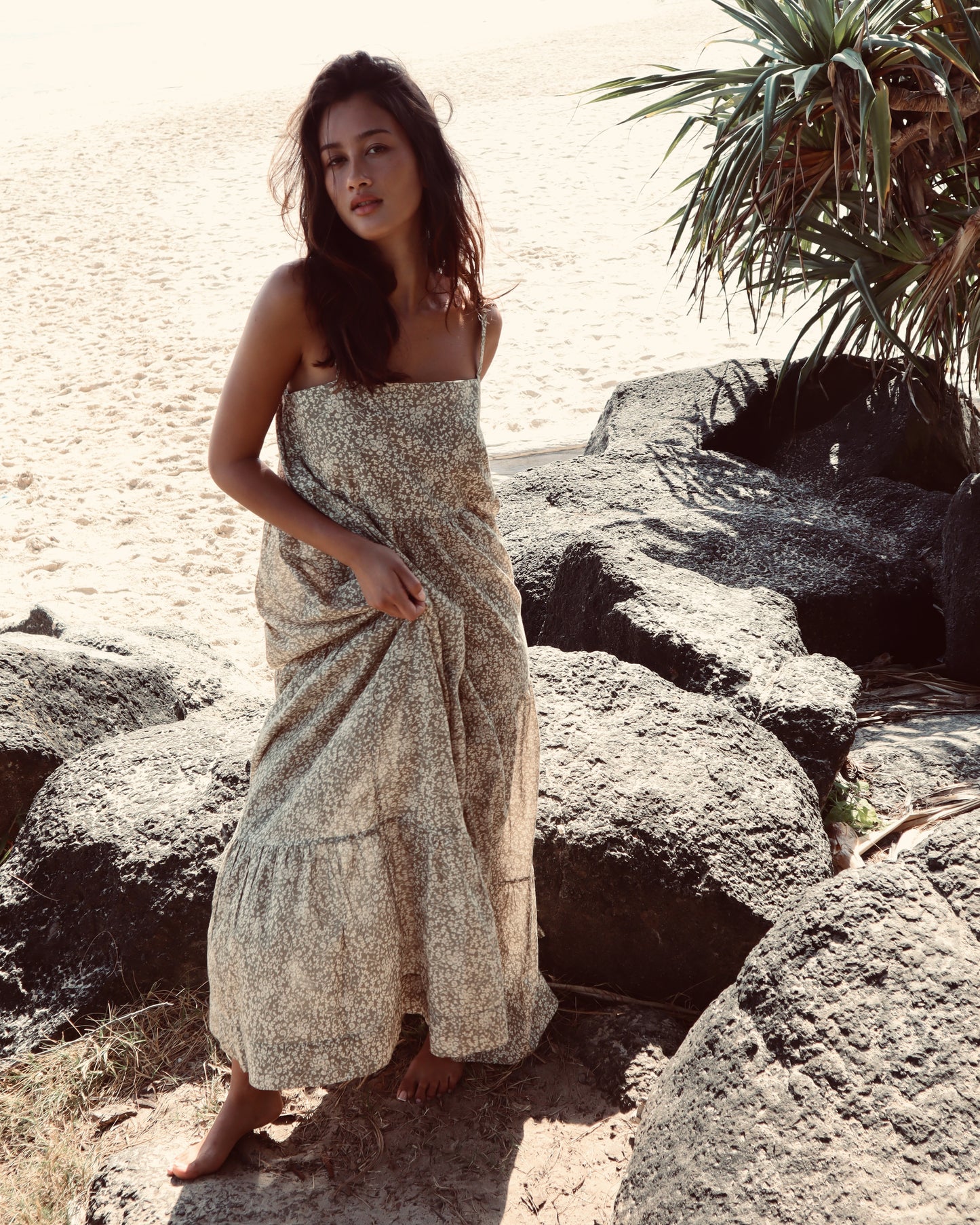 Eleni Long Dress - Meadow Fern