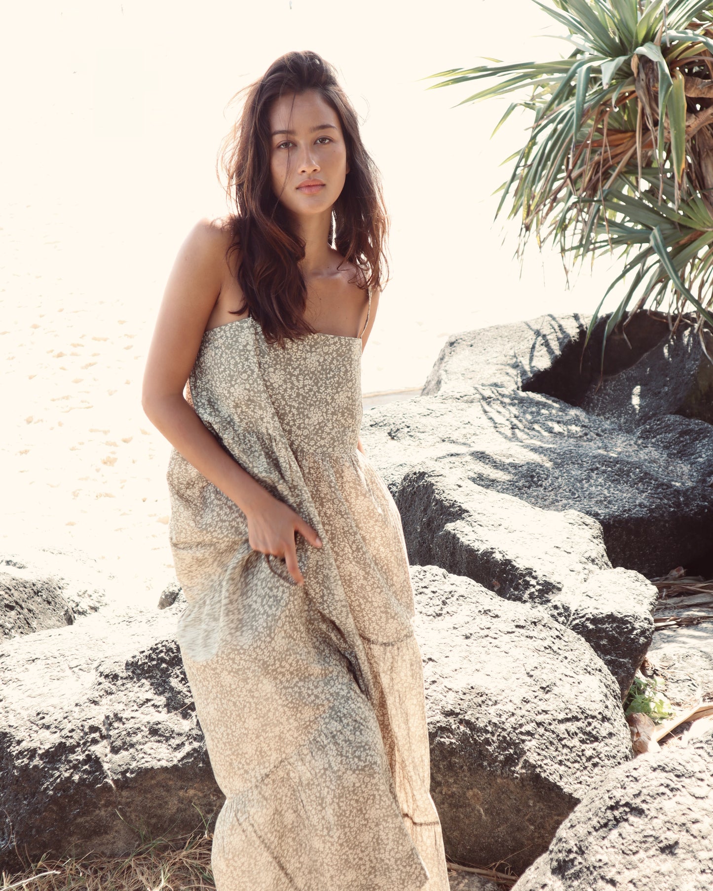 Eleni Long Dress - Meadow Fern