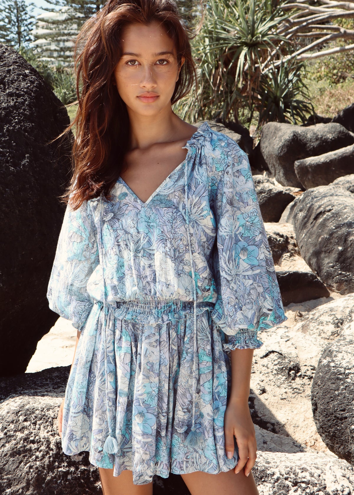 Saskia Dress - Sea Garden