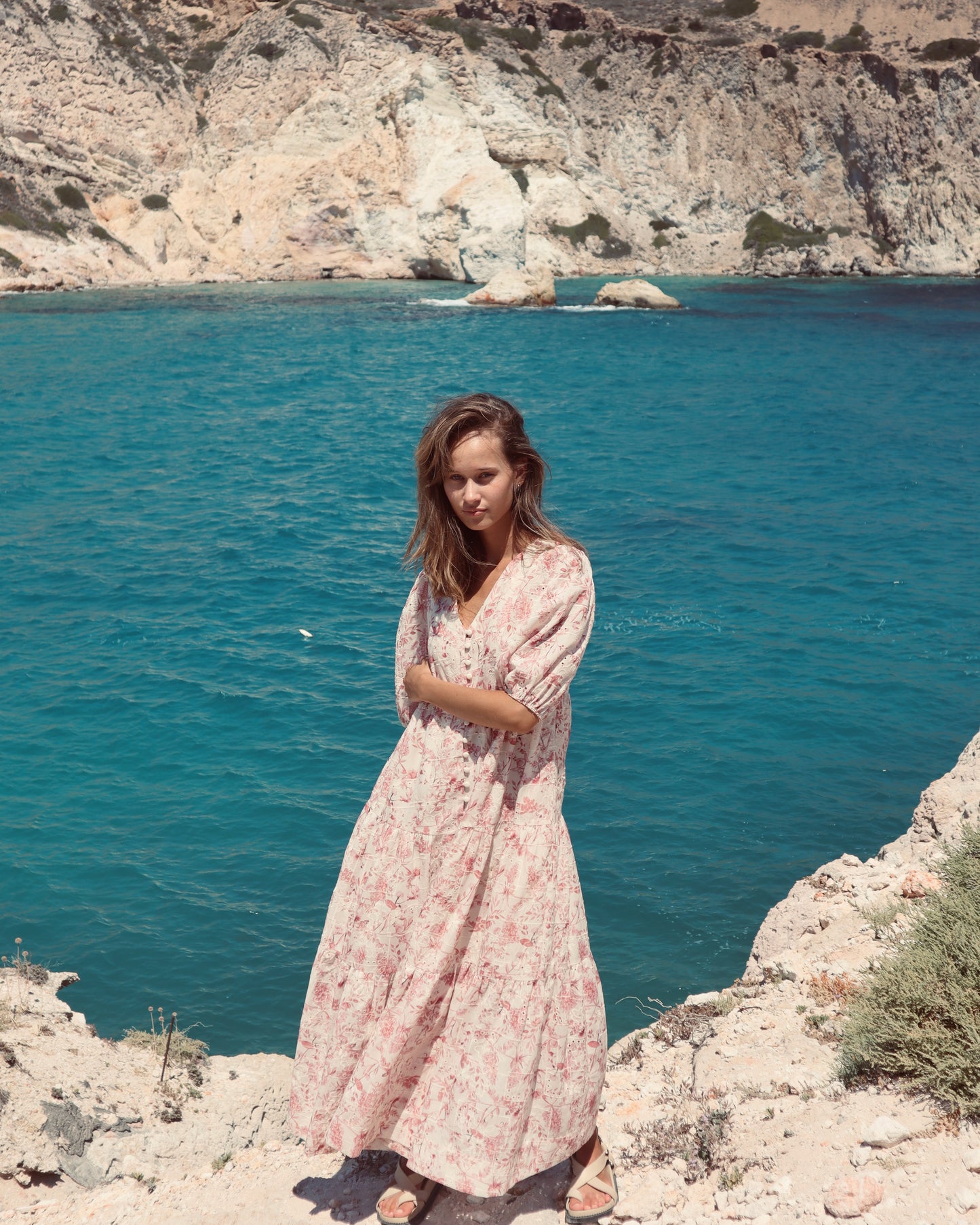 Rosabel Long Dress - Pink Floral