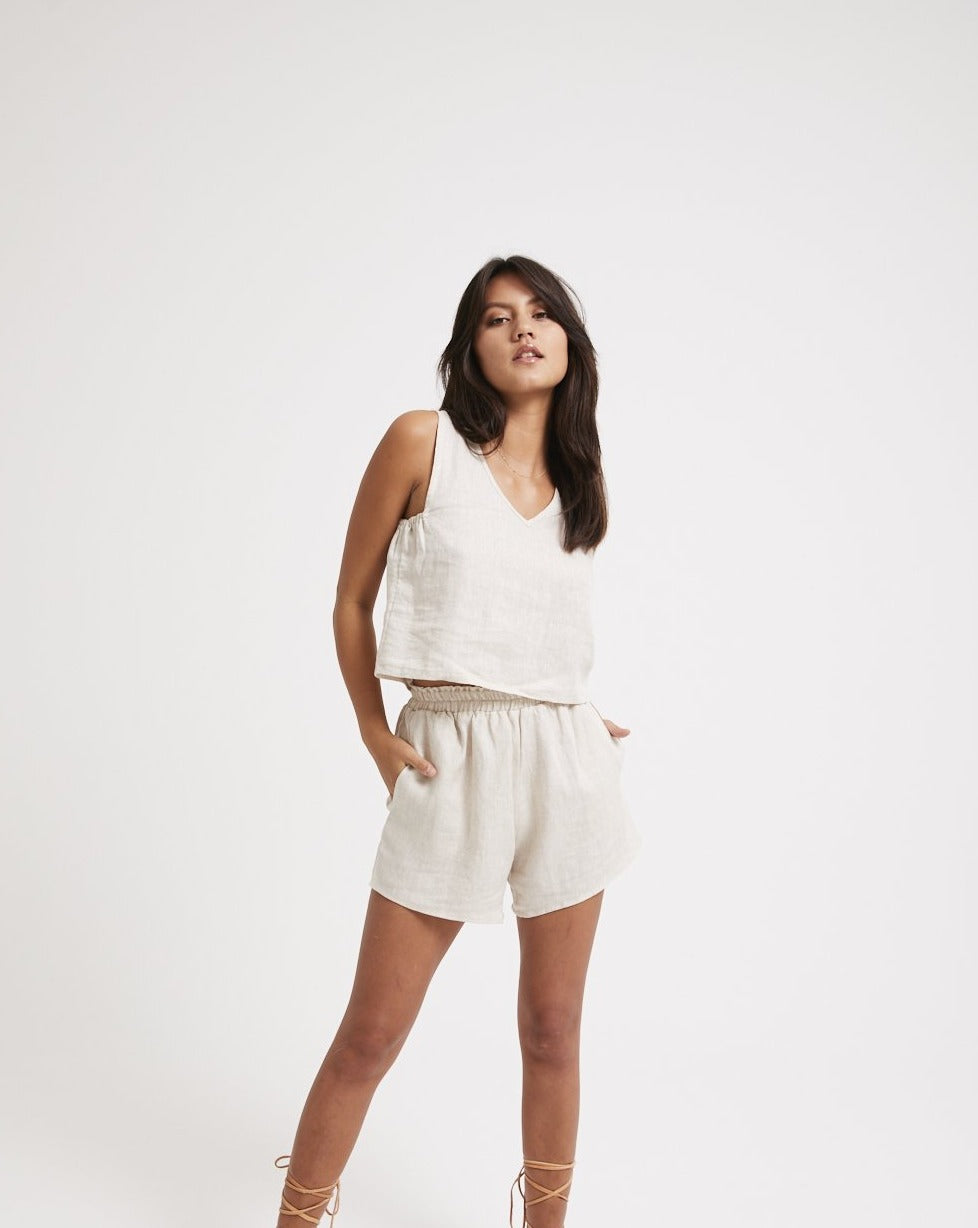 Tala Short - Natural Linen - Louley
