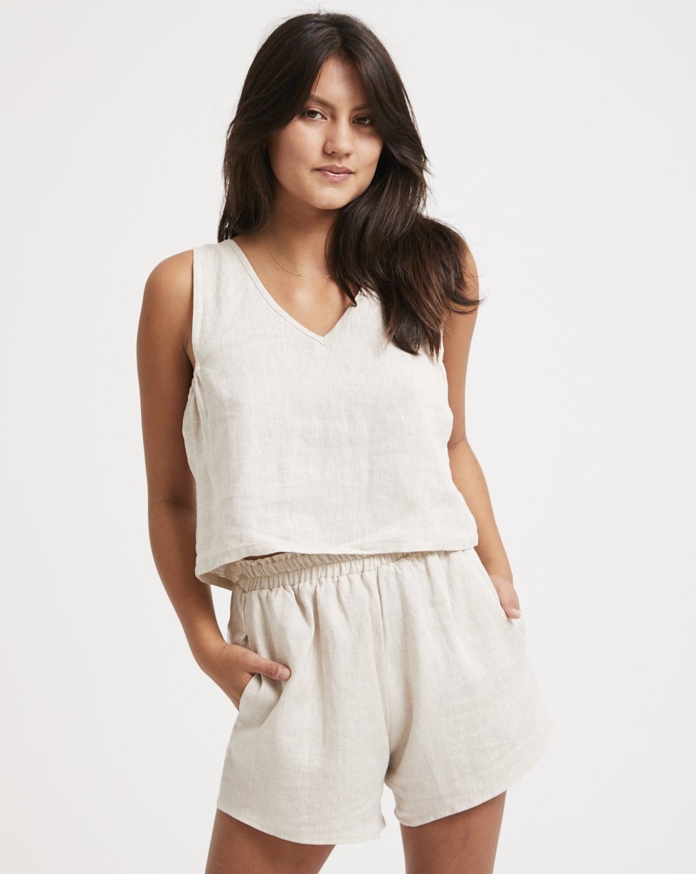 Tala Short - Natural Linen - Louley
