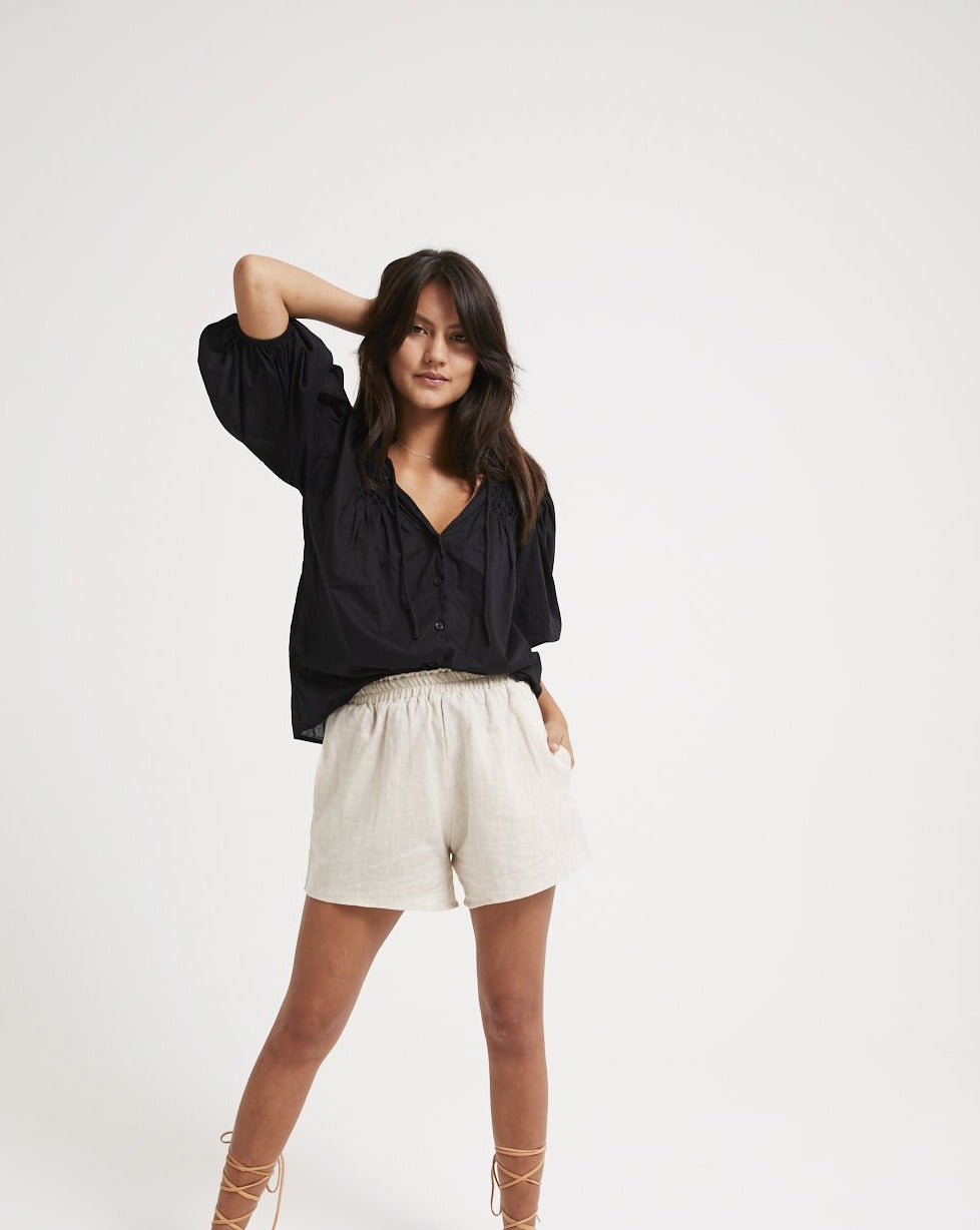 Tala Short - Natural Linen - Louley