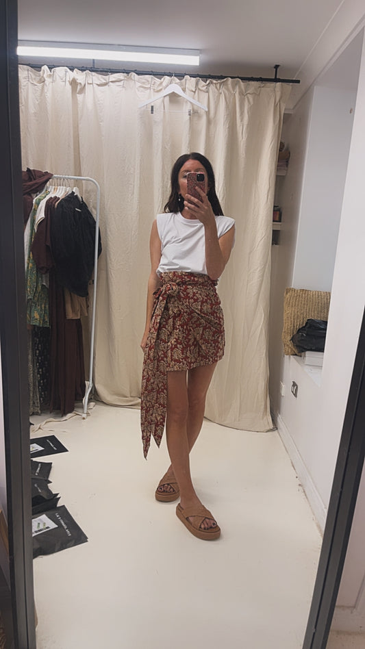 Goldie Mini Skirt - Rosewood