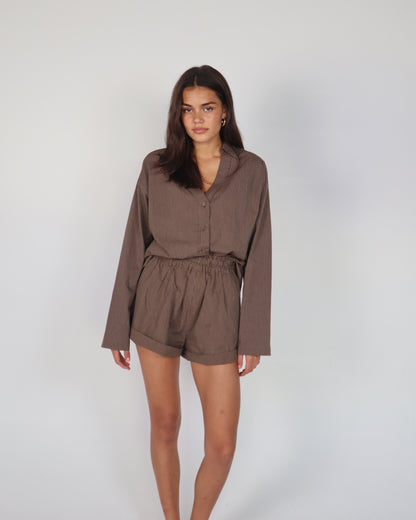 Lennox Shirt - Brown Stripe