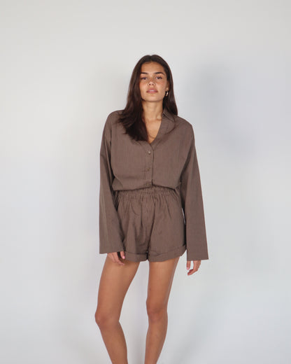 Lennox Shirt - Brown Stripe