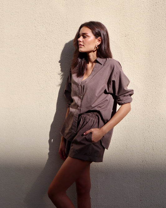 Lennox Shirt - Brown Stripe
