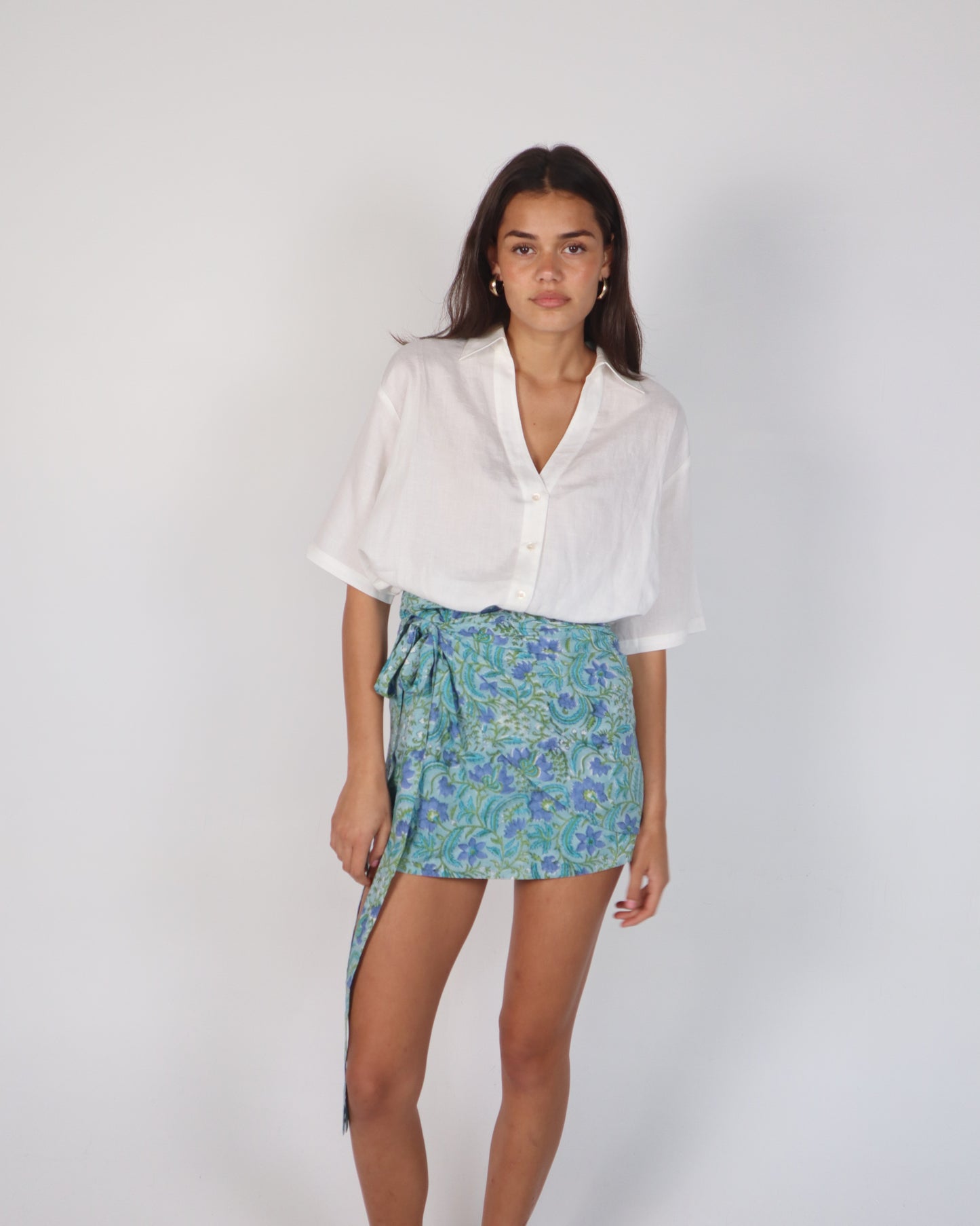 Goldie skirt - blue floral (small)