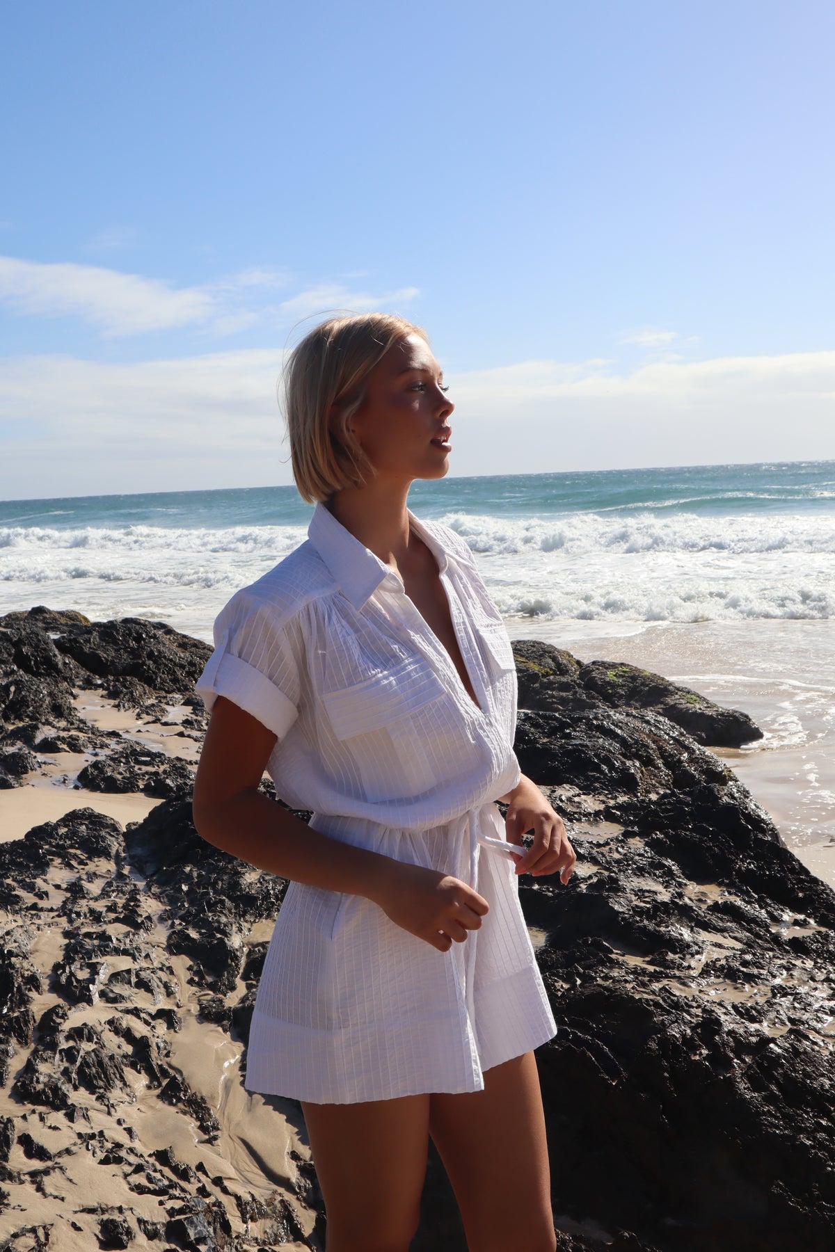 Margot Romper - white