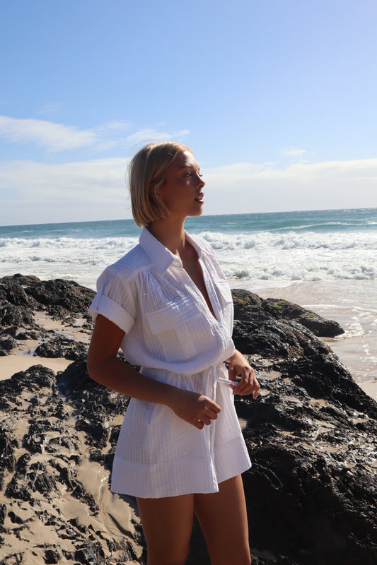 Margot Romper - white