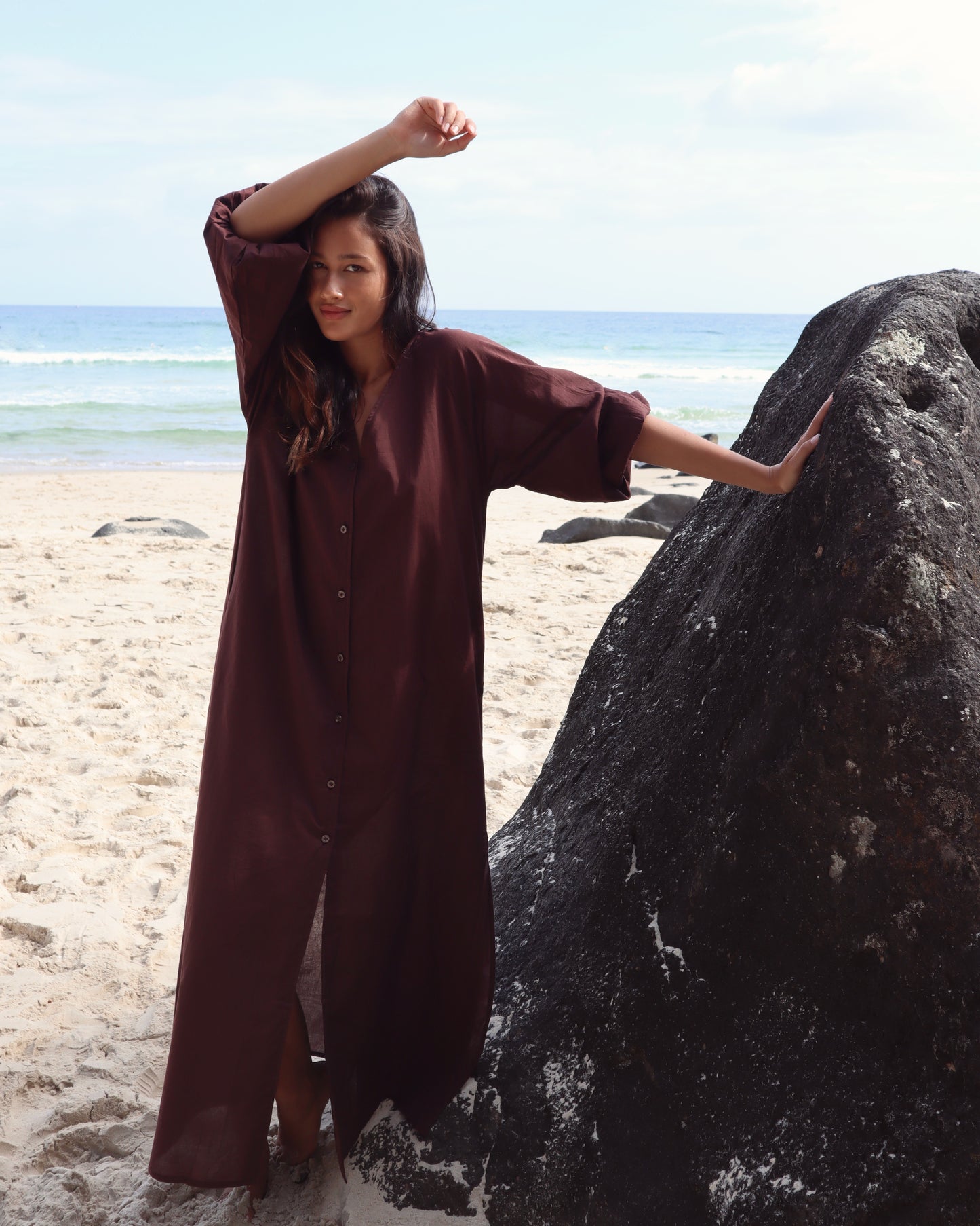 Luca Long Dress - dark brown (Pre Order)