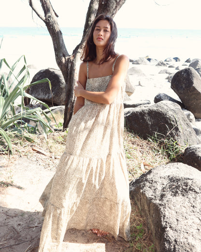 Eleni Long Dress - Meadow Fern