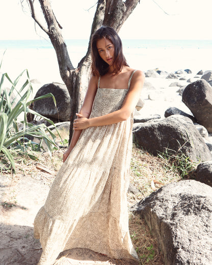 Eleni Long Dress - Meadow Fern