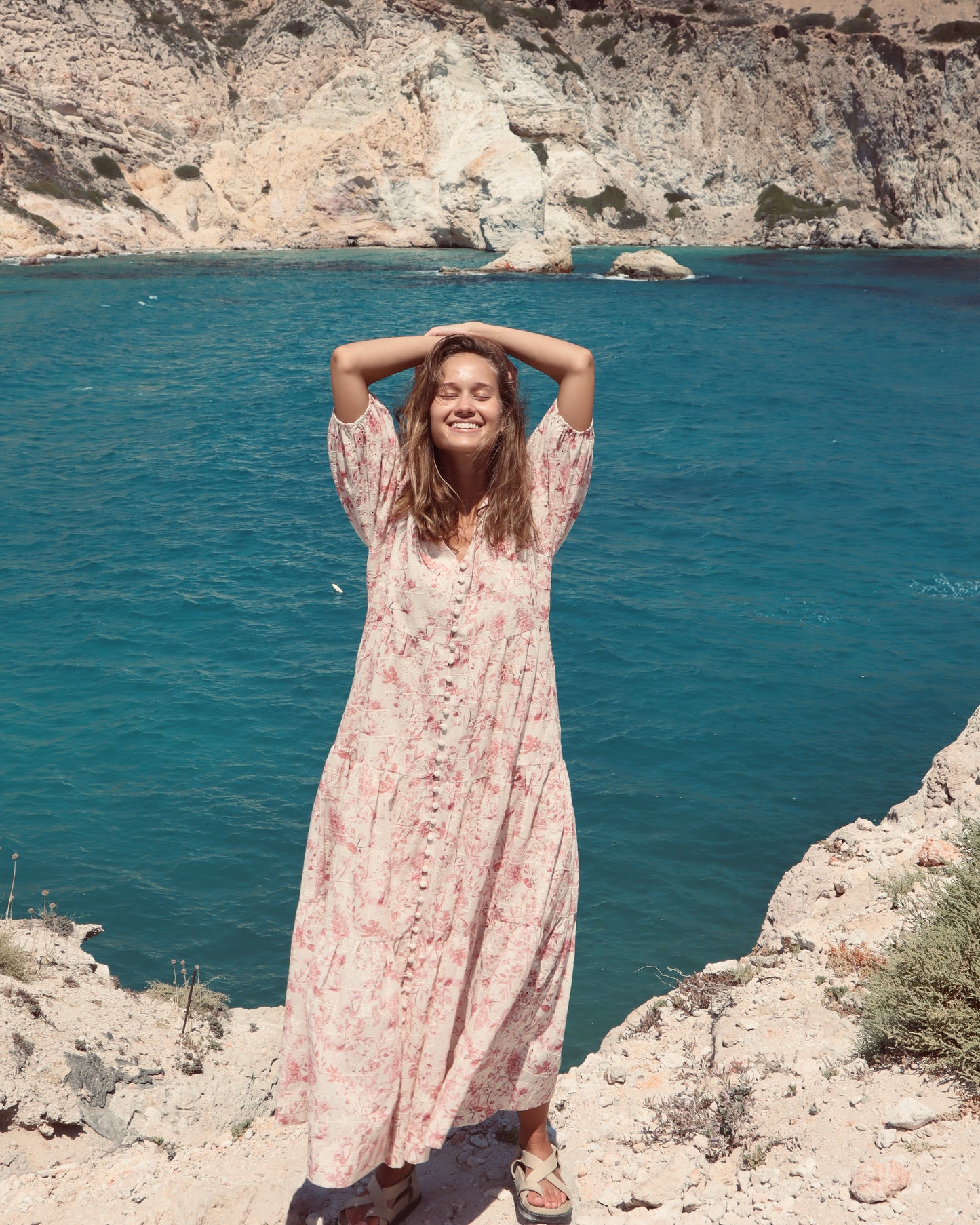 Rosabel Long Dress - Pink Floral