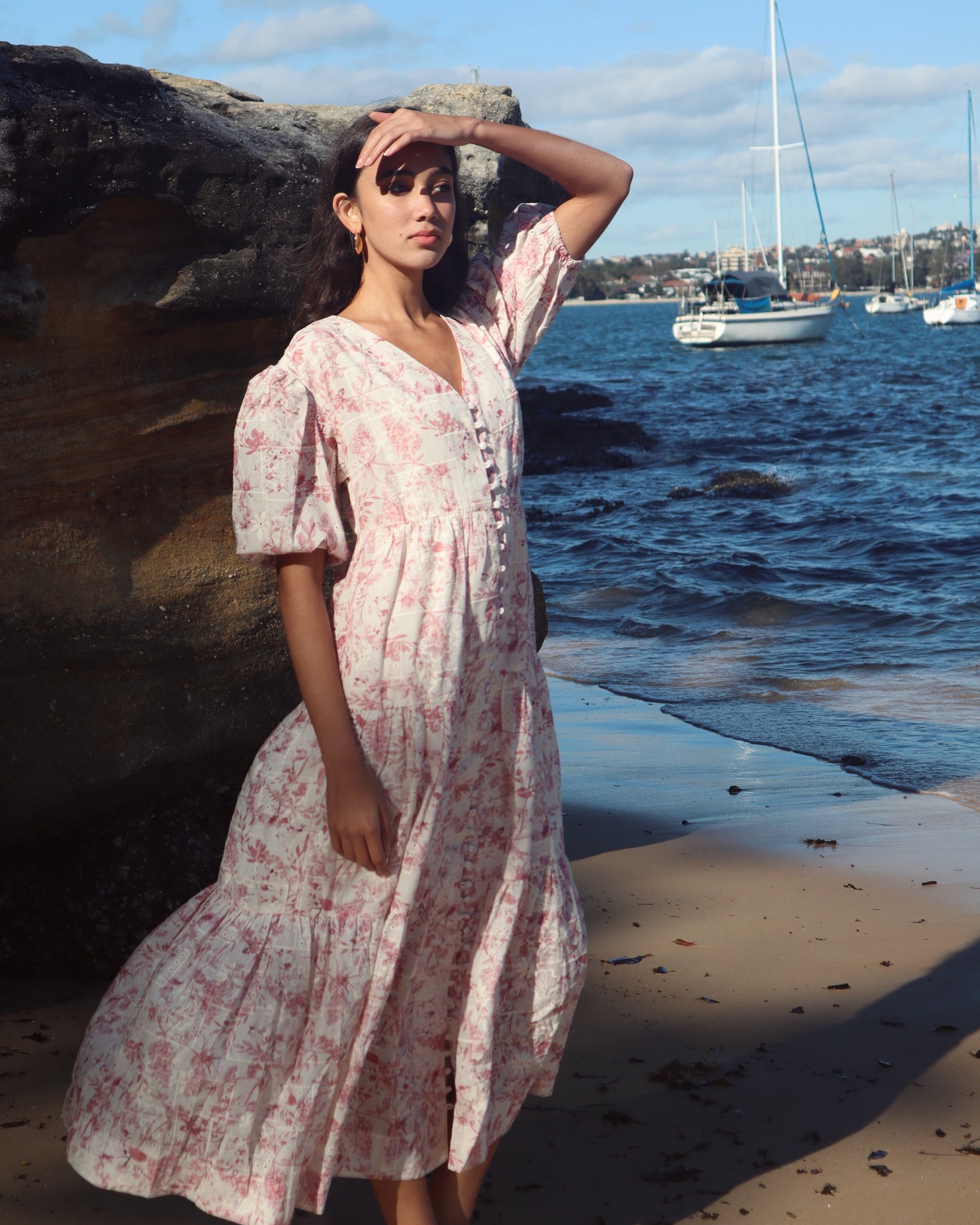Rosabel Long Dress - Pink Floral