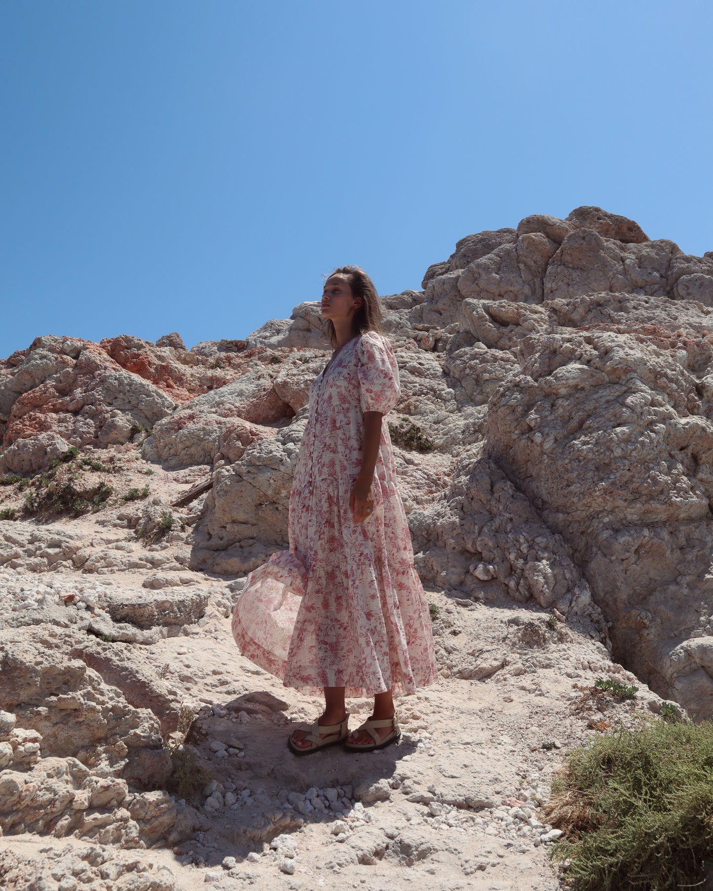 Rosabel Long Dress - Pink Floral