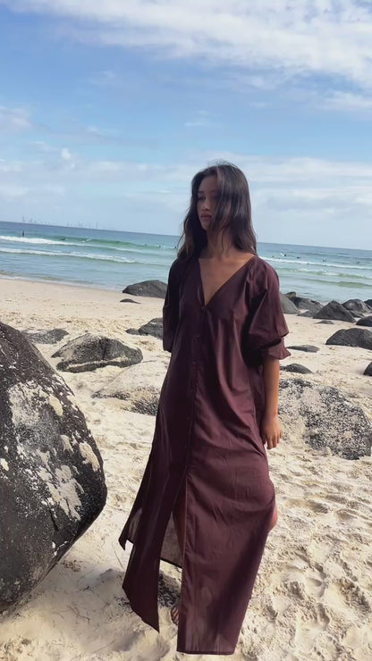 Luca Long Dress - dark brown (Pre Order)