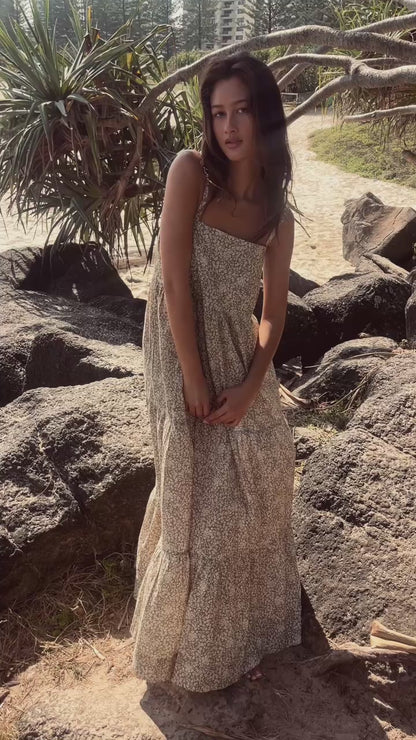 Eleni Long Dress - Meadow Fern