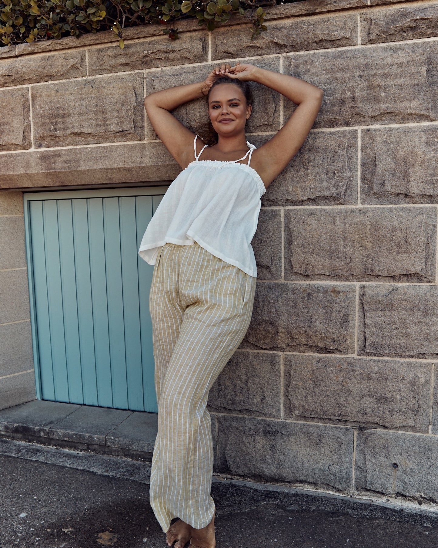 Zeta Linen Pants - Lemongrass