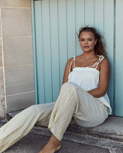 Zeta Linen Pants - Lemongrass