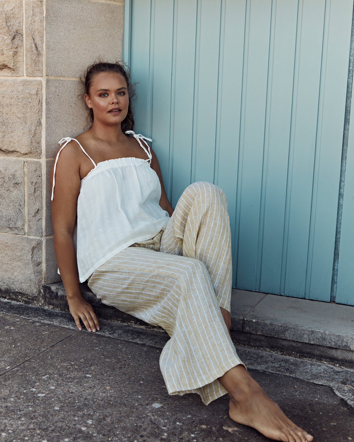 Zeta Linen Pants - Lemongrass