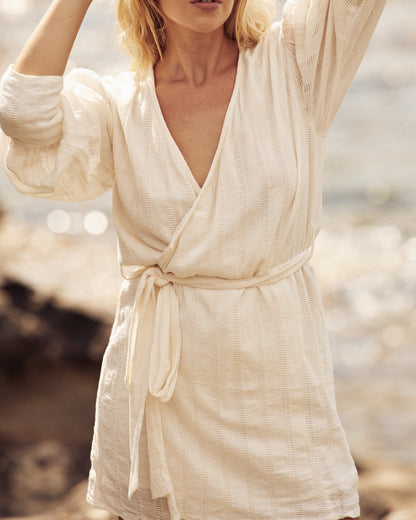Molly Wrap Dress - Cream - final sale