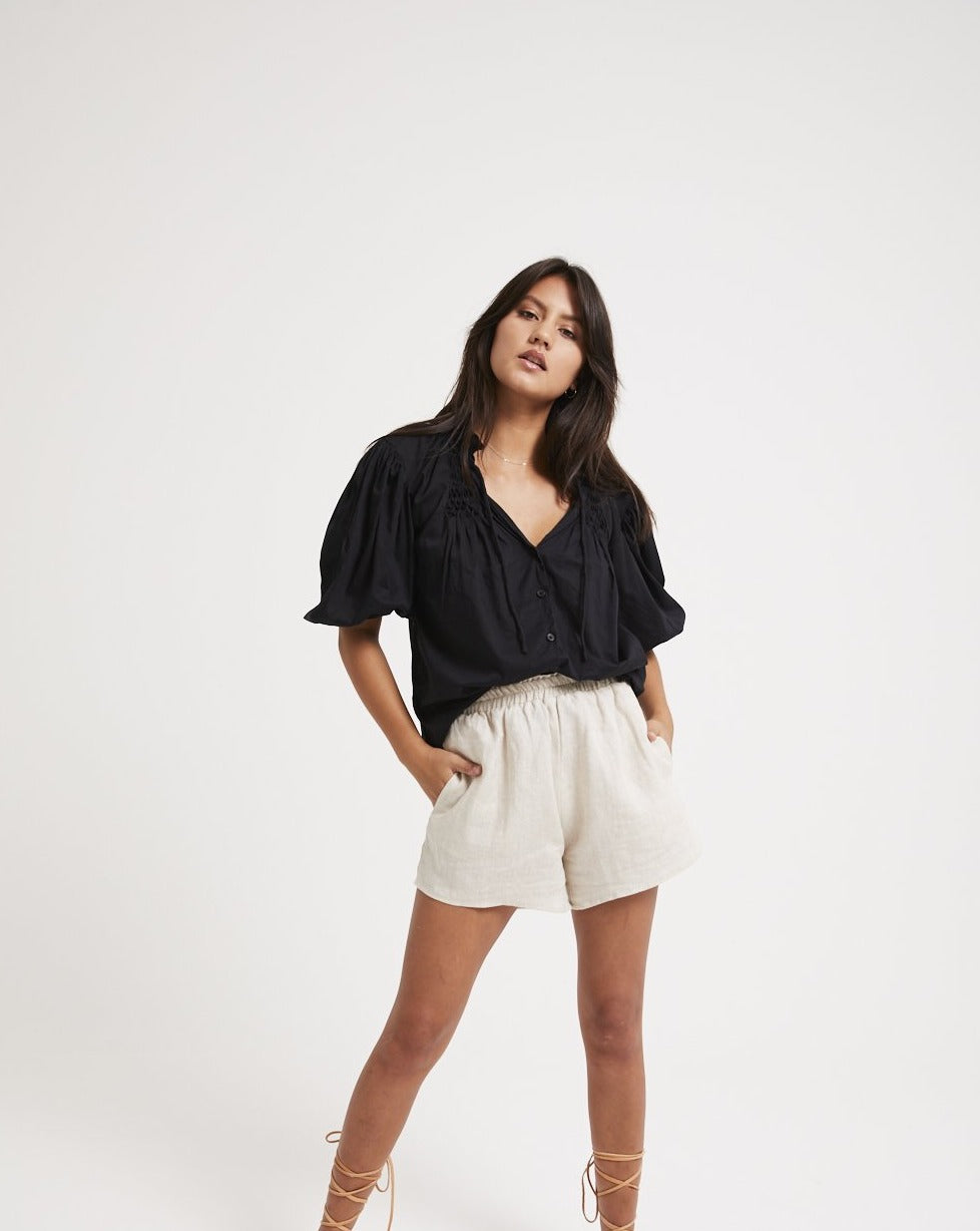 Tala Short - Natural Linen - Louley