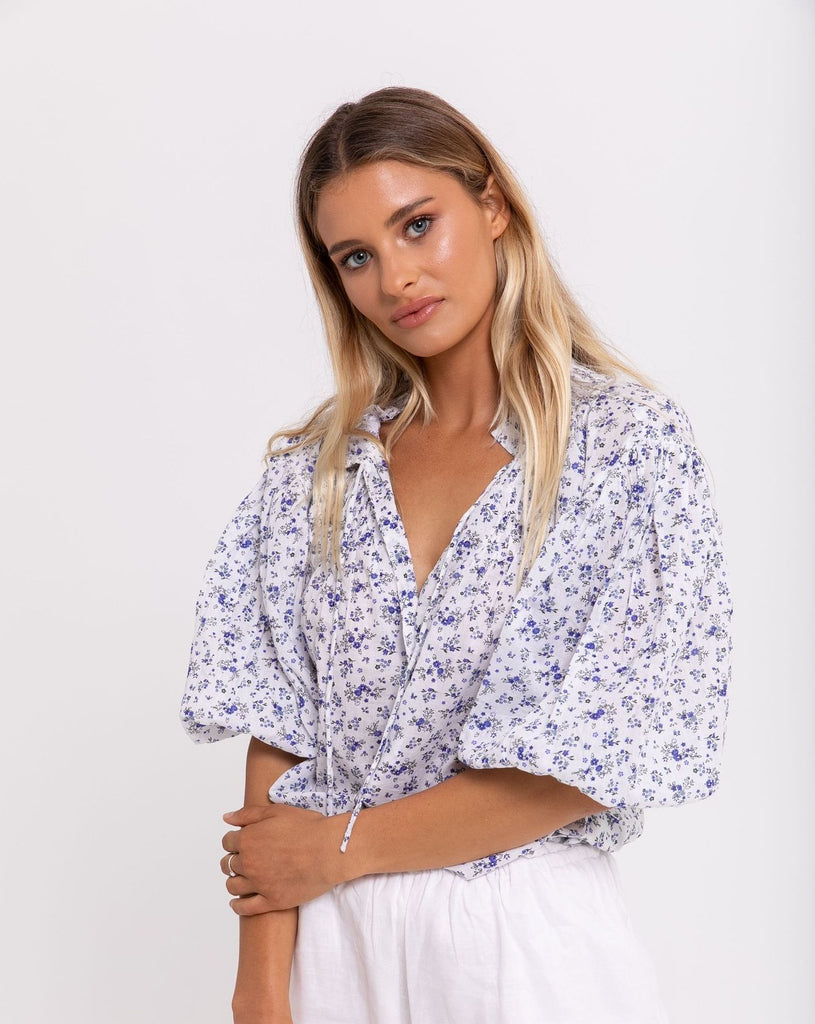 Lily Blouse - Floral Posy Print - Louley