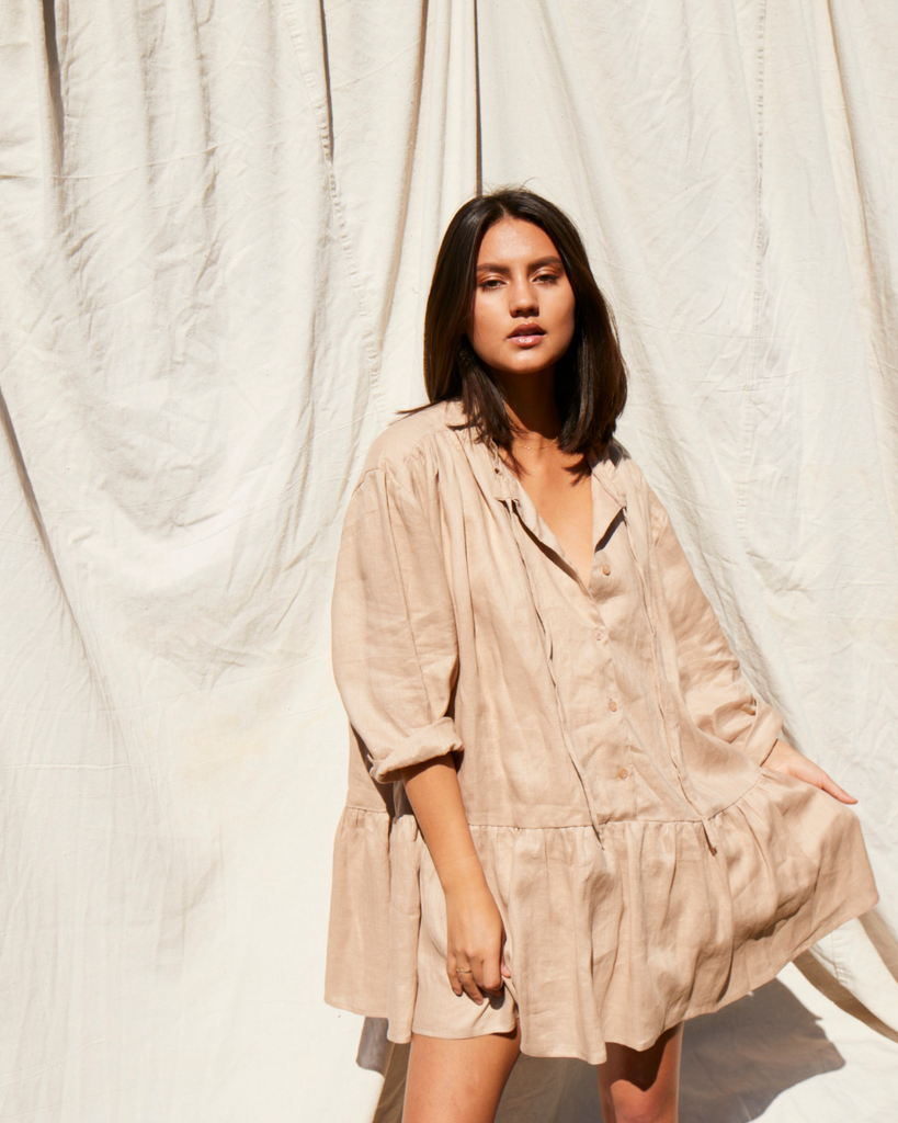 Marlow Mini Dress - Hazelnut - Louley