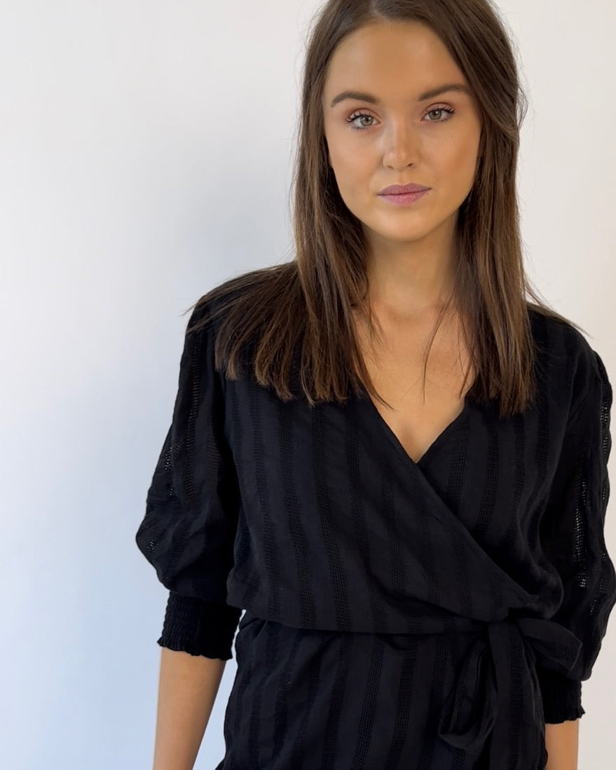 Molly Wrap Dress - Black - final sale
